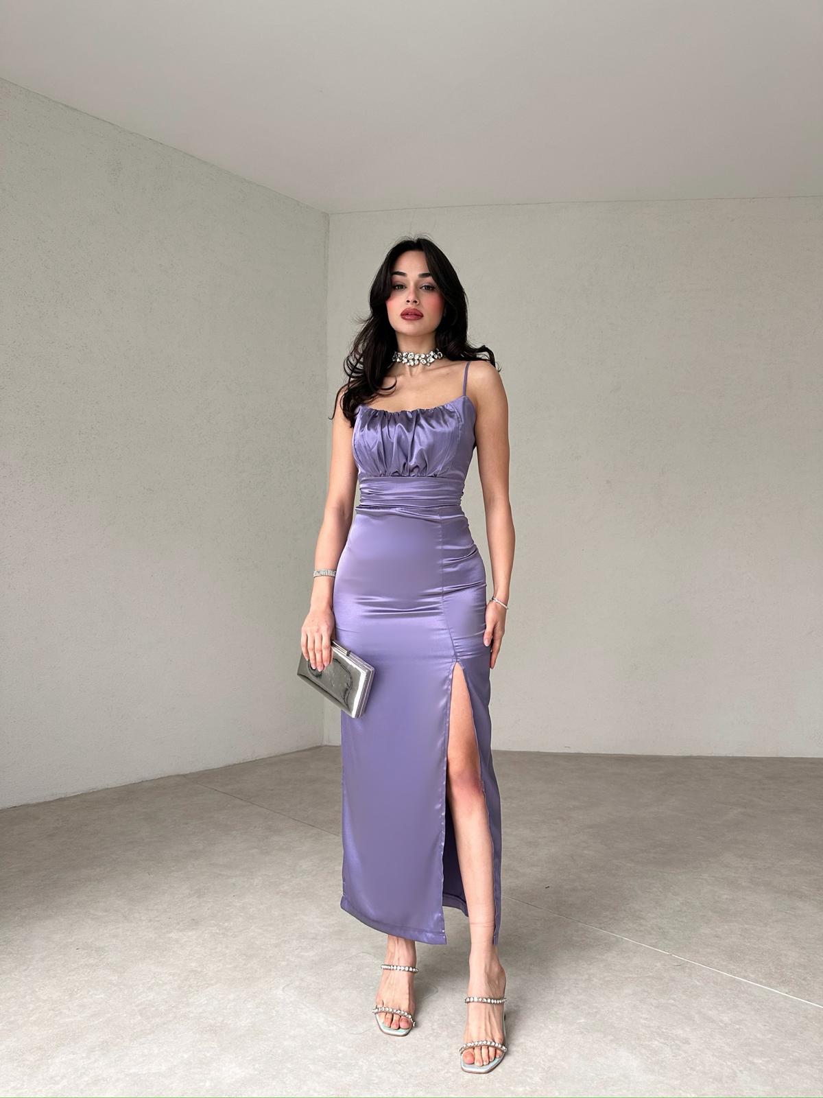 Lilac Mirage Slit Dress