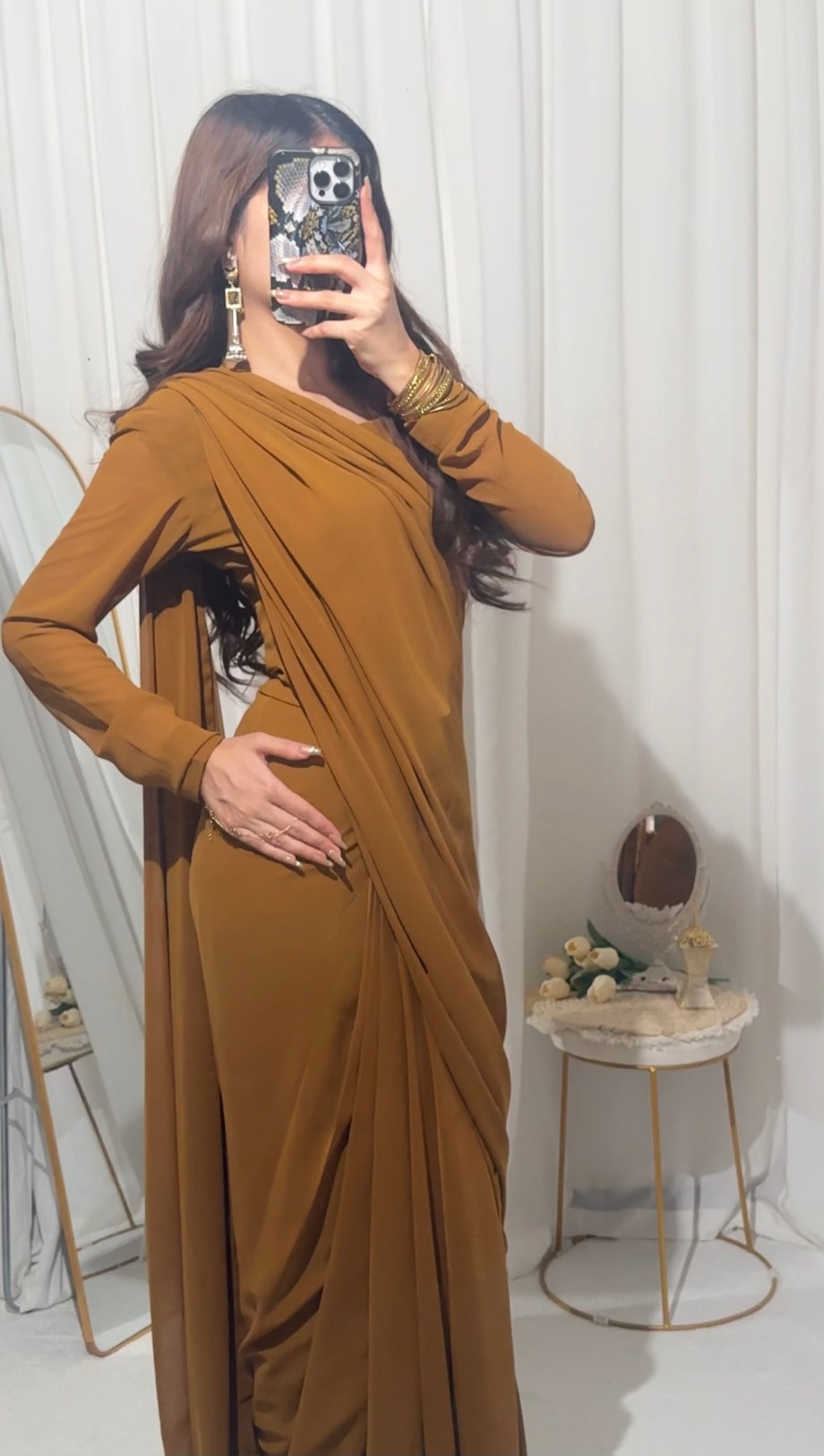 SOLID MUSTARD SAREE