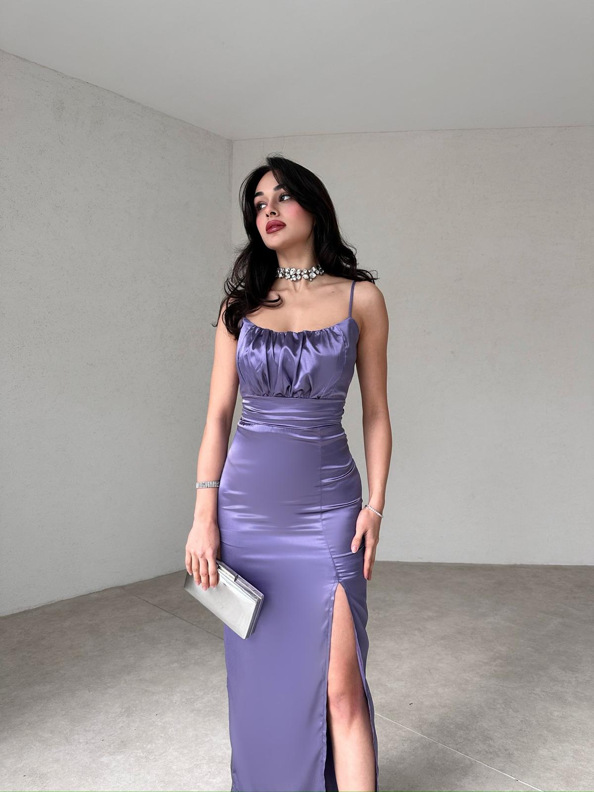 Lilac Mirage Slit Dress