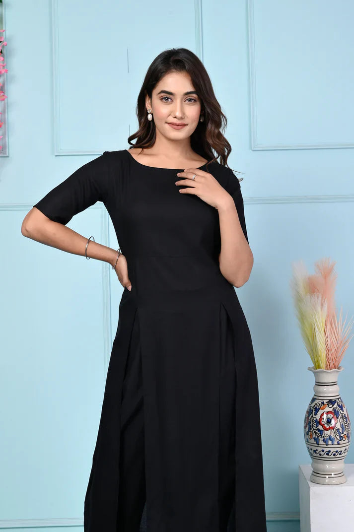 Women’s Stylish Solid Color Kurta & Pant Set with Pocket